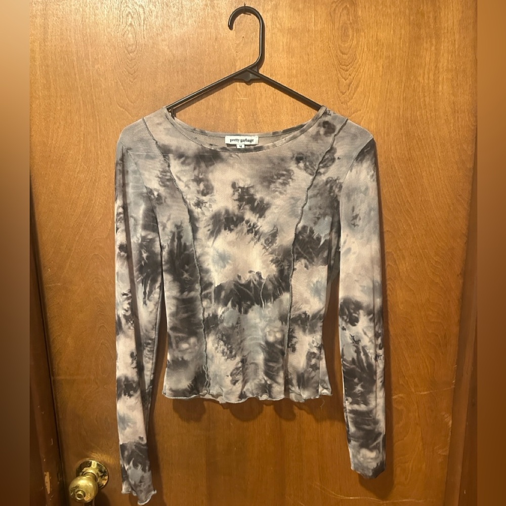 Tye Dye Mesh Long Sleeve Top